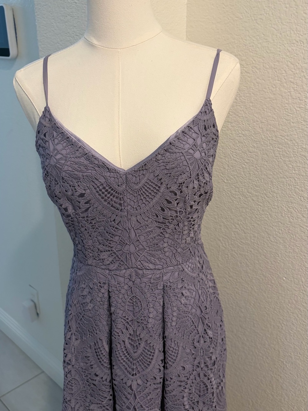 Gianni Bini Strapless Lace Dress in Lavender